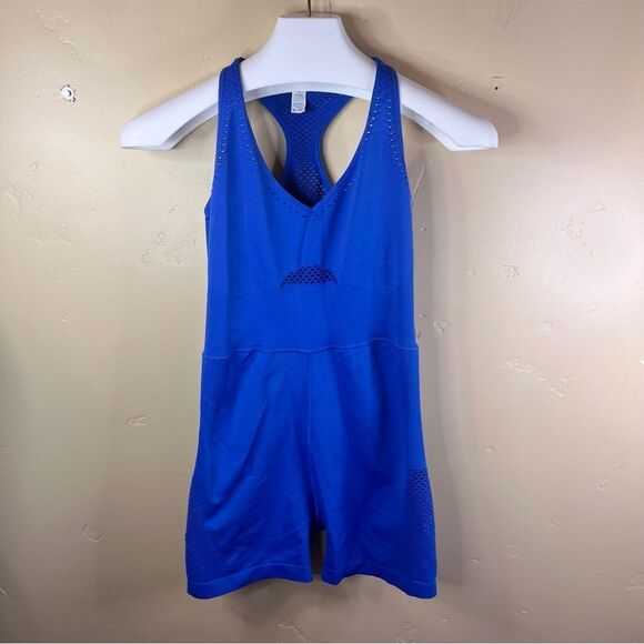 Offline by Aerie Womens Royal Blue Seamless Mesh Romper Size Large Workout - Picture 2 of 5